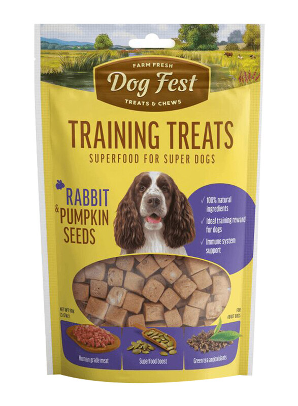 

Dog Fest Rabbit and Pumpkin Seeds Training Dog Dry Treats, 90g