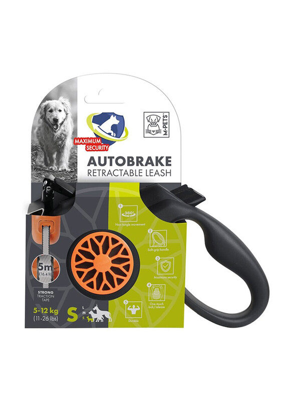 

M-Pets Autobrake Retractable Leash, Small, Black