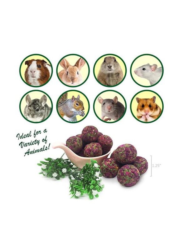 Exotic Nutrition Munchers Rose Petals & Timothy Chew Balls Small Animal Dry Food, 6 Pieces