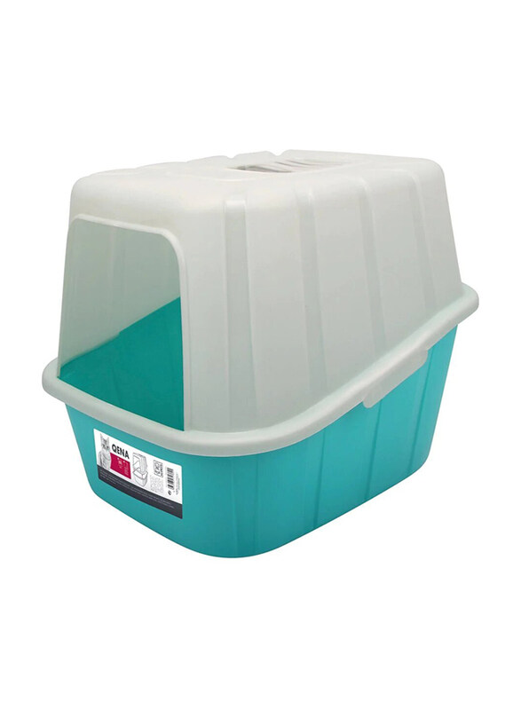 

M-Pets Qena Cat Litter Box, Blue/White