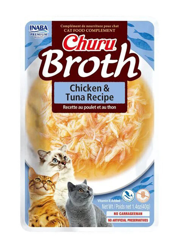 

Inaba Churu Broth Chicken & Tuna Recipe Treats Cat Wet Food, 6 x 40g