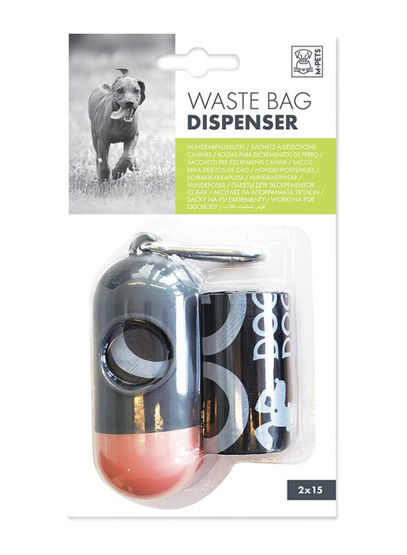 

M-Pets Dog Waste Bag Dispenser With Bags, 30 Pieces, Orange