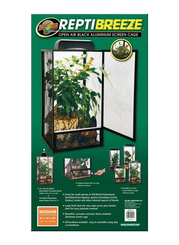 

Zoomed Reptibreeze Alum Screen Cage, Medium, Black/Clear