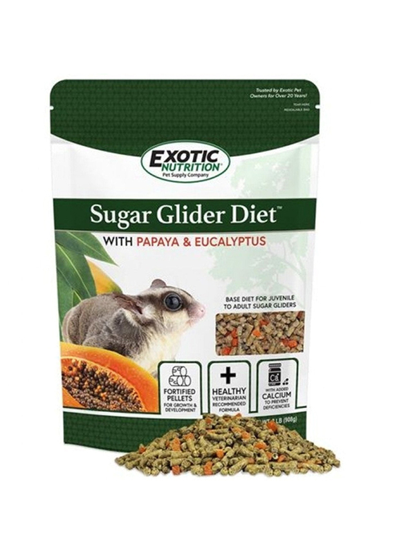 Exotic Nutrition Sugar Glider Diet with Papaya & Eucalyptus Dry Food, 2Lb