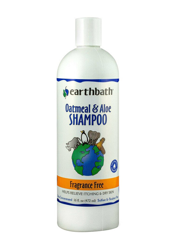 Earthbath Oatmeal & Aloe Fragrance Free Shampoo, Relieve Itchy Dry Skin, 16oz