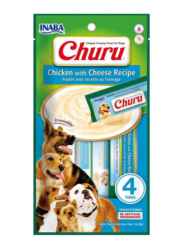 

Inaba Churu Chicken with Cheese Recipe Dog Treats, 3 x 4 Sticks