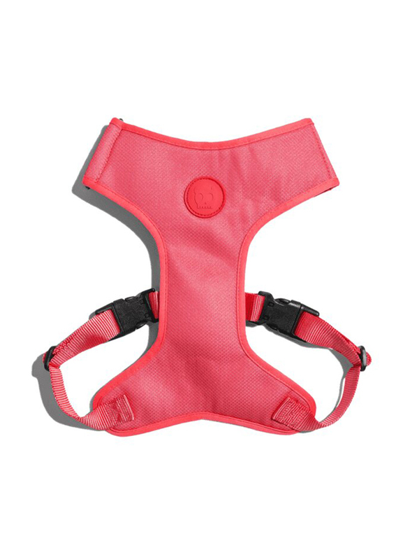 Zee.Dog Neon Coral Adjustable Air Mesh Dog Harness, Large, Pink