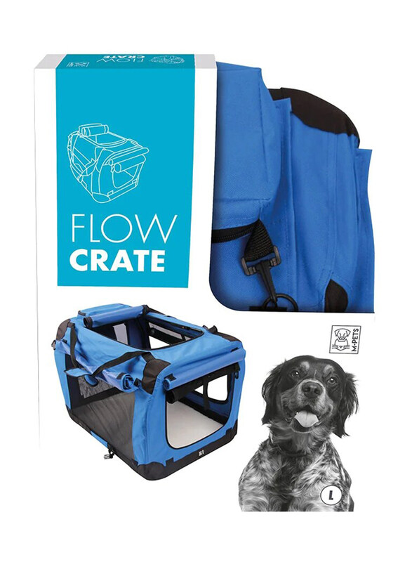 

M-Pets Flow Crate for Dogs, Large, Blue/Black