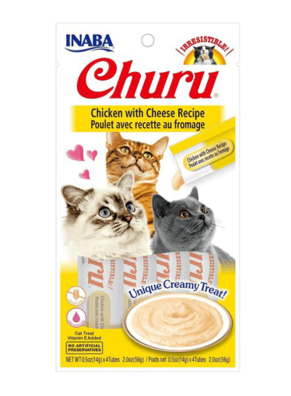 Inaba Churu Chicken With Cheese Recipe Cat Wet Food, 3 x 4 Piece