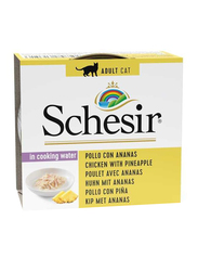 Schesir Chicken With Pineapple Can Wet Food for Cats, 7 x 75g