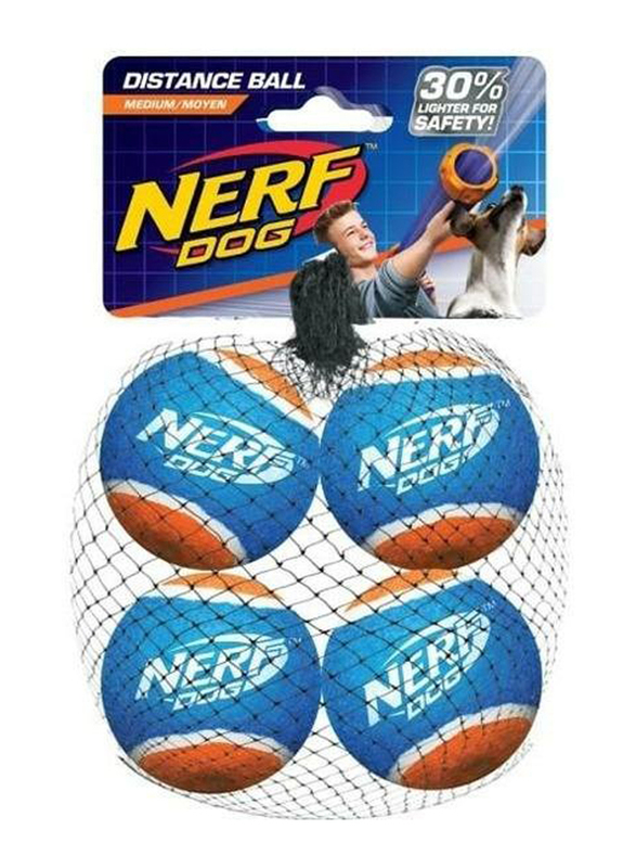 Nerf Dog Tennis Ball Blaster Refill, 4 Balls, Multicolour