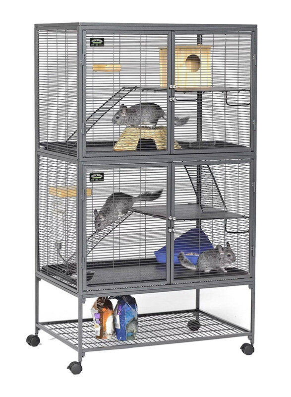 

Midwest Critter Nation Double Unit Animal Cage, Small, Black