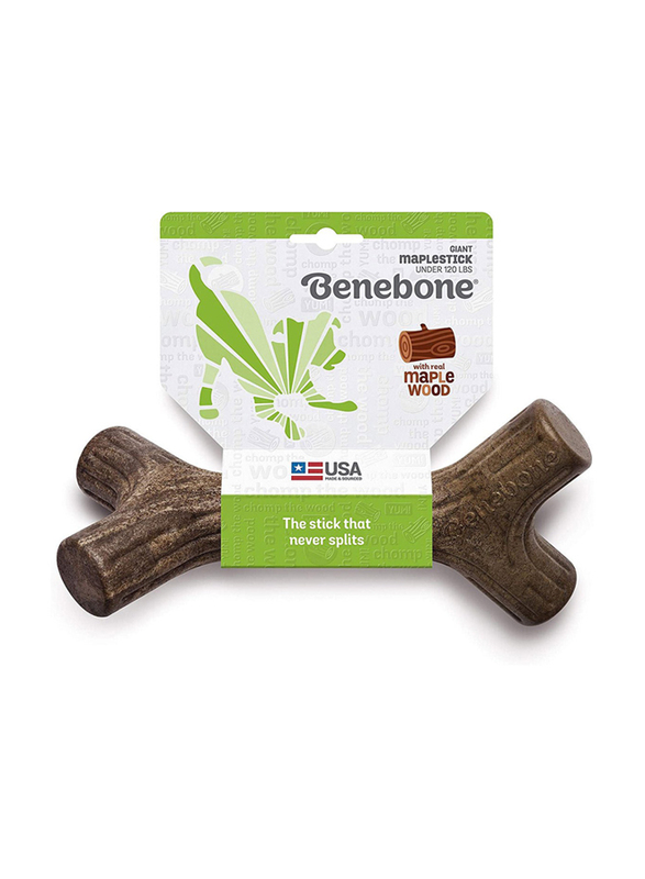 Benebone Maplestick Chew Dog Toy, Medium, Brown