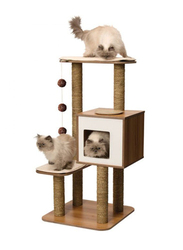 Catit Premium V-High Base Cat Furniture, Walnut