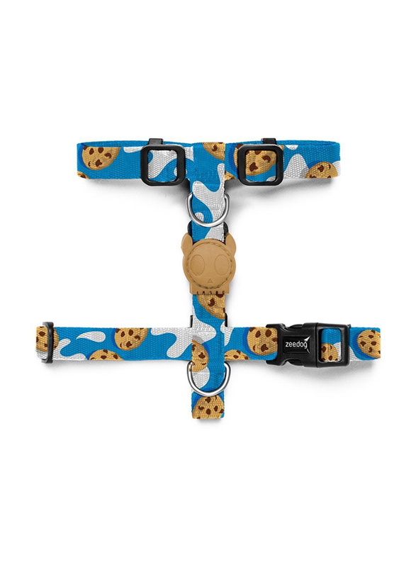 Zee.Dog Milky H-Harness for Dog, Large, Blue/Beige