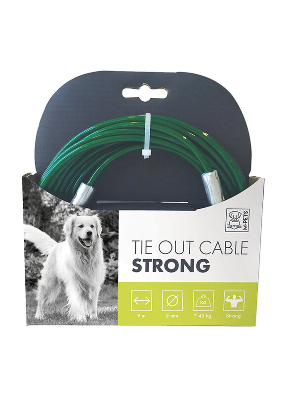 

M-Pets Dog Tie Out Strong Cable, 9m, Green