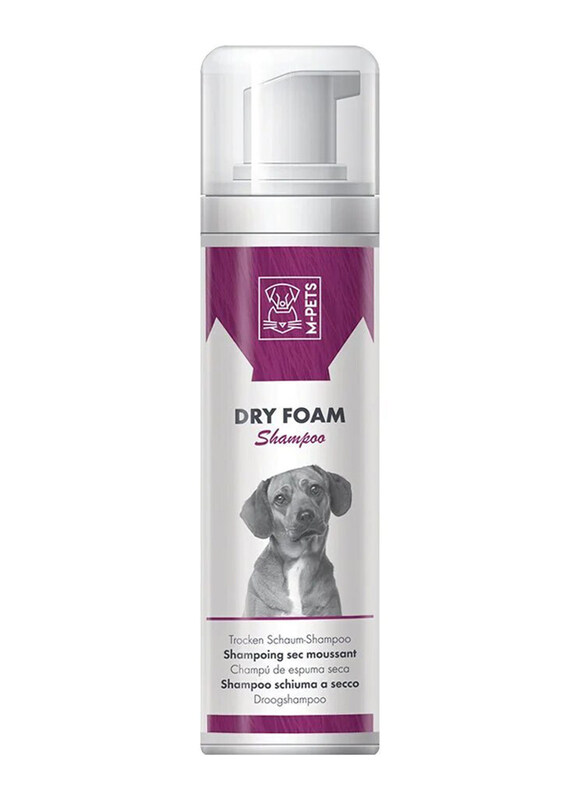 

M-Pets Dry Foam Shampoo, 230ml, White/Purple