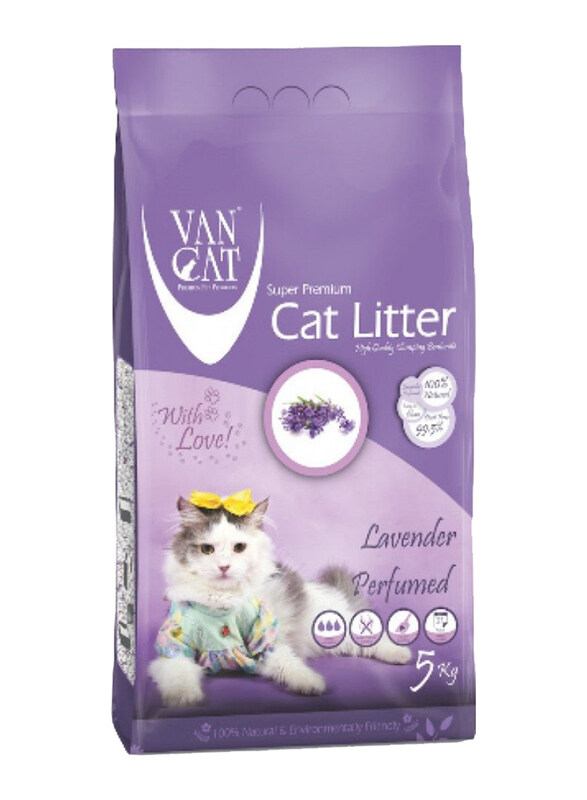 

Van Cat White Lavender Clumping Bentonite Cat Litter, 5 Kg, Purple
