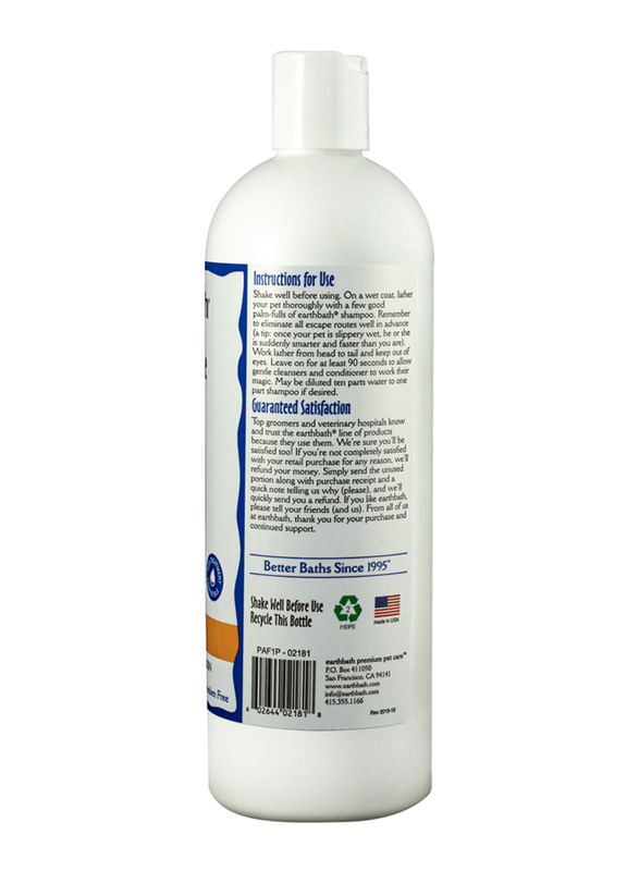 Earthbath Oatmeal & Aloe Fragrance Free Shampoo, Relieve Itchy Dry Skin, 16oz