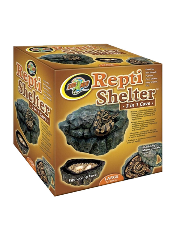 

Zoomed Repti Shelter 3 in 1 Cave, Large, Black