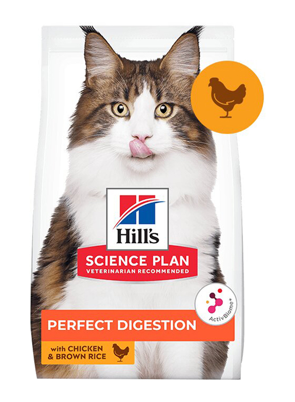 Hill's Science Plan Perfect Digestion Adult 1+ Cat Dry Food with Chicken & Brown Rice, 1.5 Kg