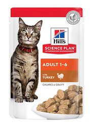 Hill's Science Plan Adult 1+ with Turkey Wet Cat Food Pouches, 12 x 85g