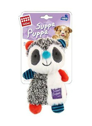Gigwi Suppa Puppa Racoon Squeaker/Crincle Inside Toy, Multicolour