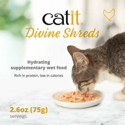 Catit Divine Shreds Chicken with Liver & Broccoli Cats Wet Food, 18 x 75g