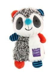 Gigwi Suppa Puppa Racoon Squeaker/Crincle Inside Toy, Multicolour