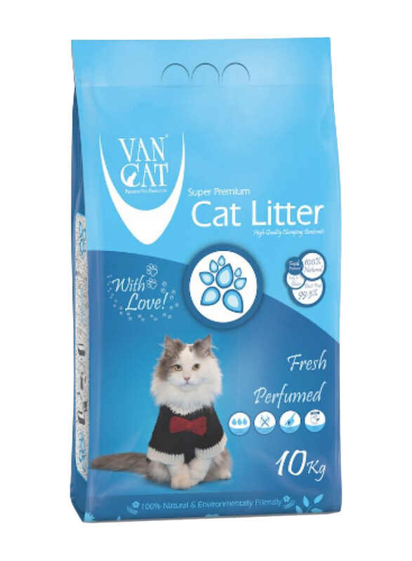 

Van Cat White Bentonite Fresh Scented Clumping Cat Litter, 10 Kg, Blue