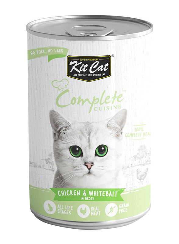 

Kit Cat Complete Cuisine Chicken & Whitebait In Broth Cat Wet Food, 3 x 150g