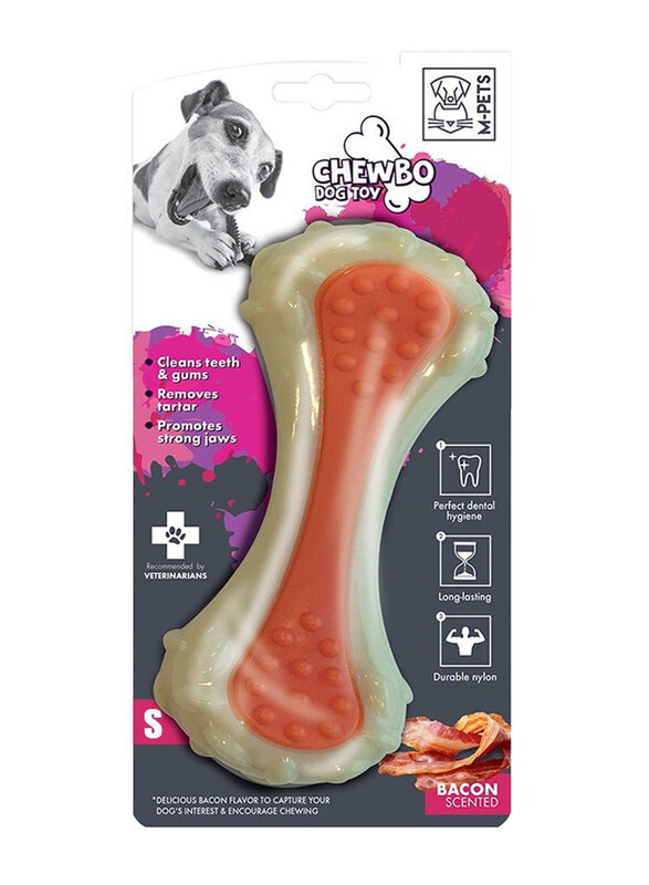

M-Pets Chewbo Choppy Dog Toy, Small, White/Orange