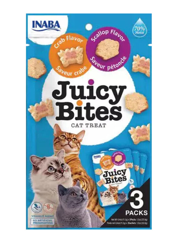 

Inaba Juicy Bites Scallop & Crab Flavor Treats Dry Cat Food, 3 Pieces
