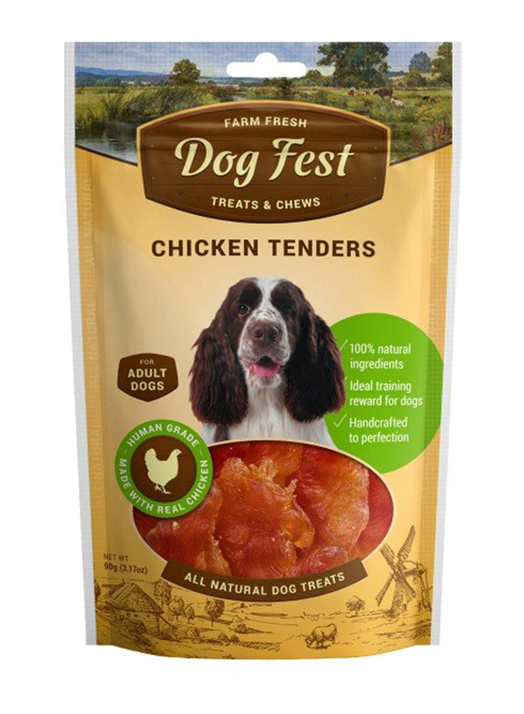 Dog Fest Chicken Tenders Dry Food for Adult Dogs, 90g