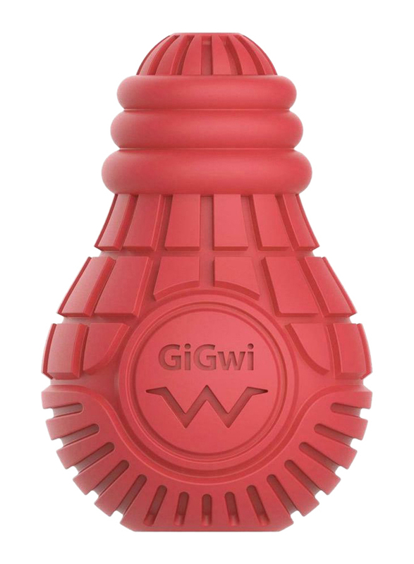 Gigwi Bulb Dispensing Treat Dog Toy, Medium, Red