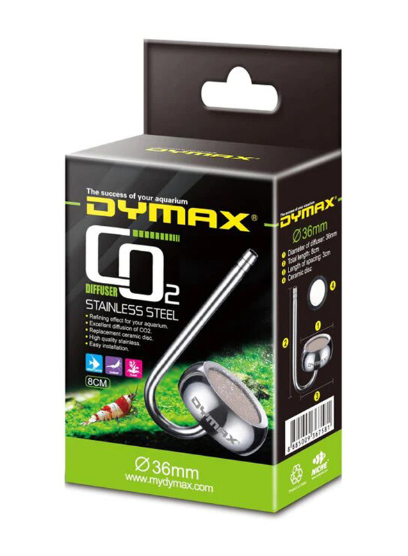 

Dymax Stainless Steel Co2 Diffuser, 36mm x 8cm, Silver