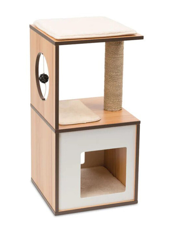 

Catit Premium V-Box Cat Furniture, Small, Walnut