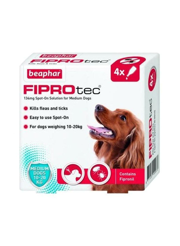 Beaphar Fiprotec for Medium Dog, 4 Pipettes, Multicolour