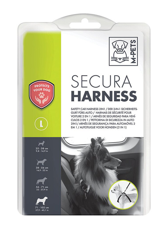 

M-Pets 2-in-1 Secura Safety Car Harness, Large, Black