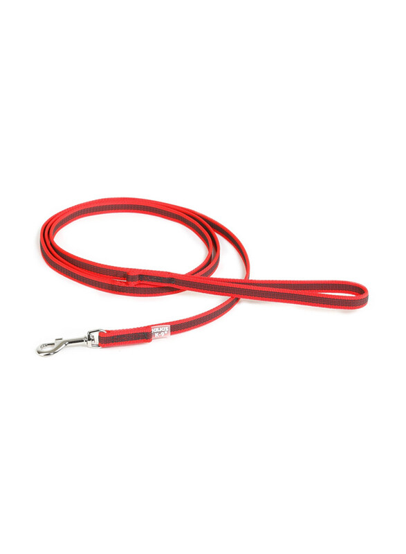 Julius-K9 Adjustable Super-Grip Leash with Handle, W1.4cm x L2 Meter, Red/Grey