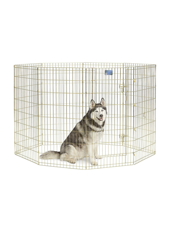 Midwest Foldable Exercise Pen With Door, 48inch, Gold Zinc