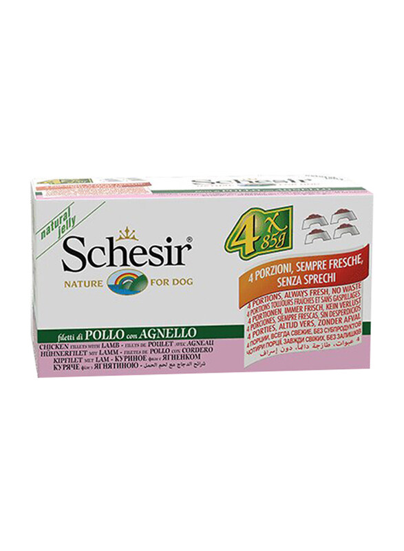 

Schesir Chicken Fillets With Lamb Dog Wet Food, 4 x 85g
