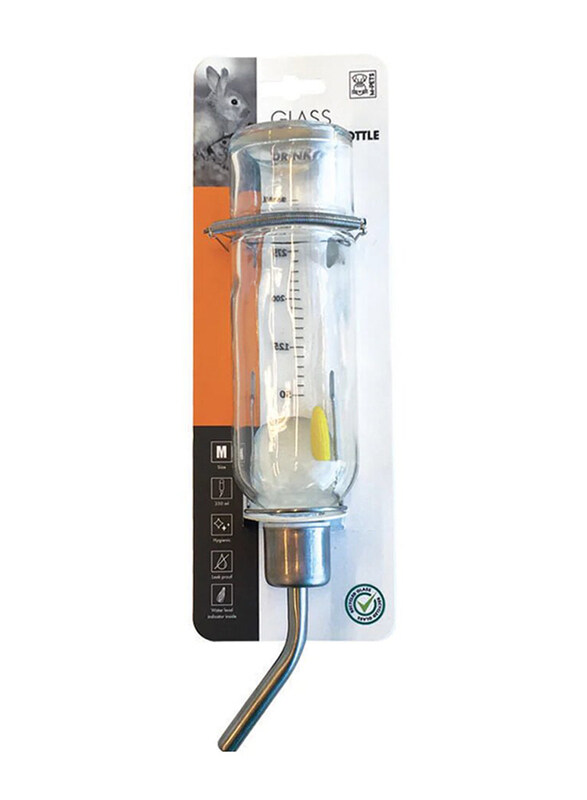 

M-Pets Small Animal Glass Drinking Bottle, 355ml, Clear