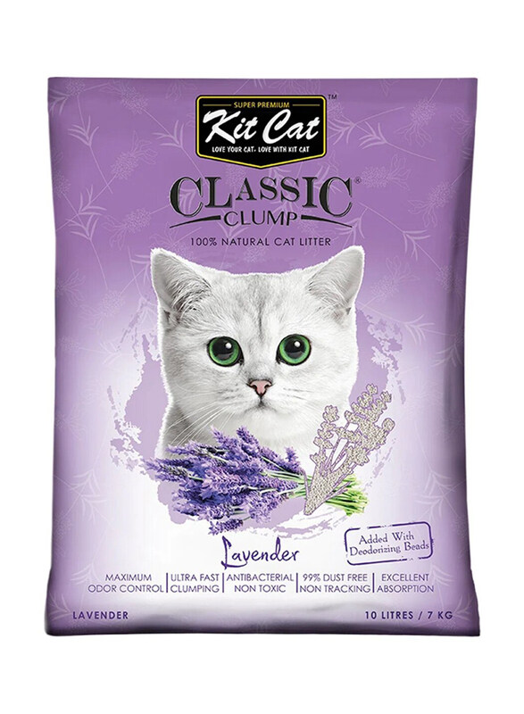 

Kit Cat Classic Clump Lavender Cat Litter, 10 Litre, White/Blue