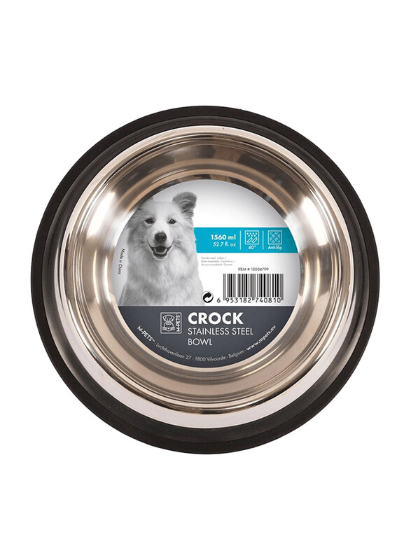 

M-Pets Crock Stainless Steel Bowl, 3620ml, Silver