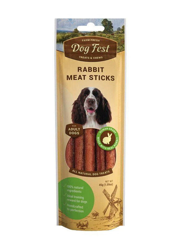 

Dog Fest Rabbit Meat Sticks Treats for Adult Dogs Dry Food, 45g