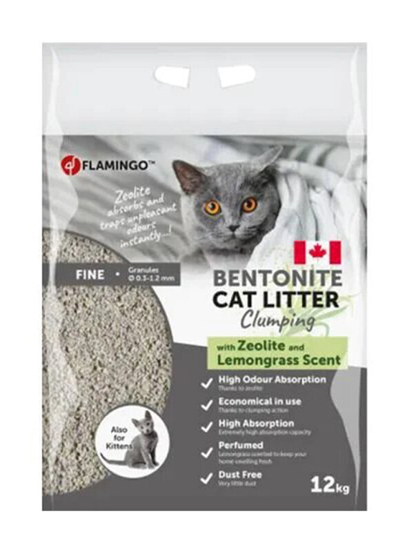 

Flamingo Lemongrass Scent Cat Litter, 12 Kg, White