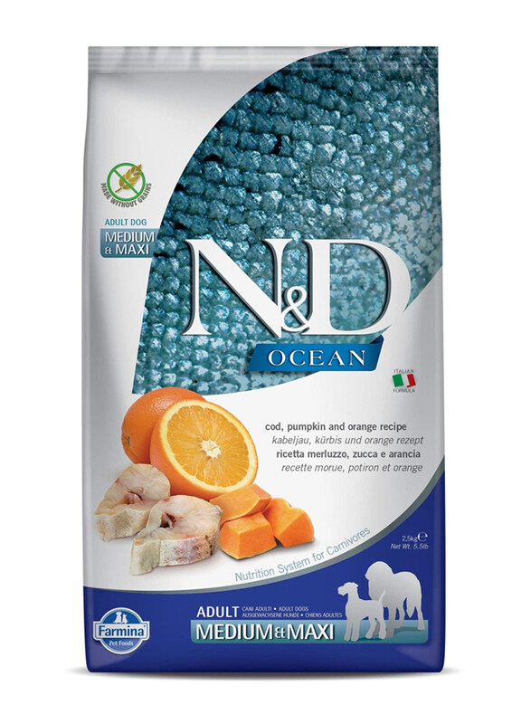 

Farmina N&D Ocean Cod, Pumpkin & Orange Flavour Medium & Maxi Adult Dog Dry Food, 12 Kg