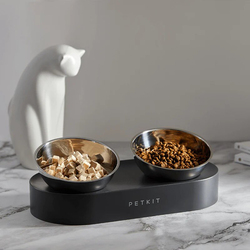 Petkit Fresh Nano Cat & Dog Adjustable Feeding Double Bowl, Silver