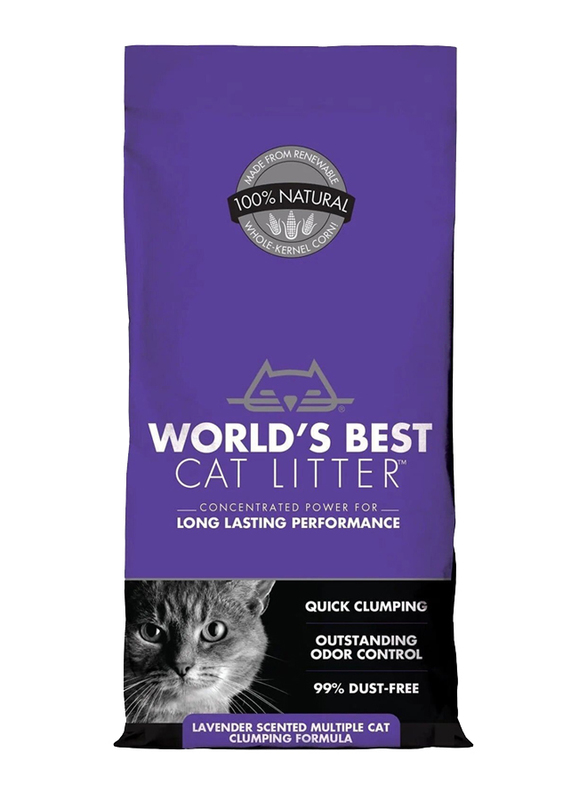 World's Best Cat Litter Lavender Scented Multiple Cat Clumping, 3.6 Kg, Black/Lavender